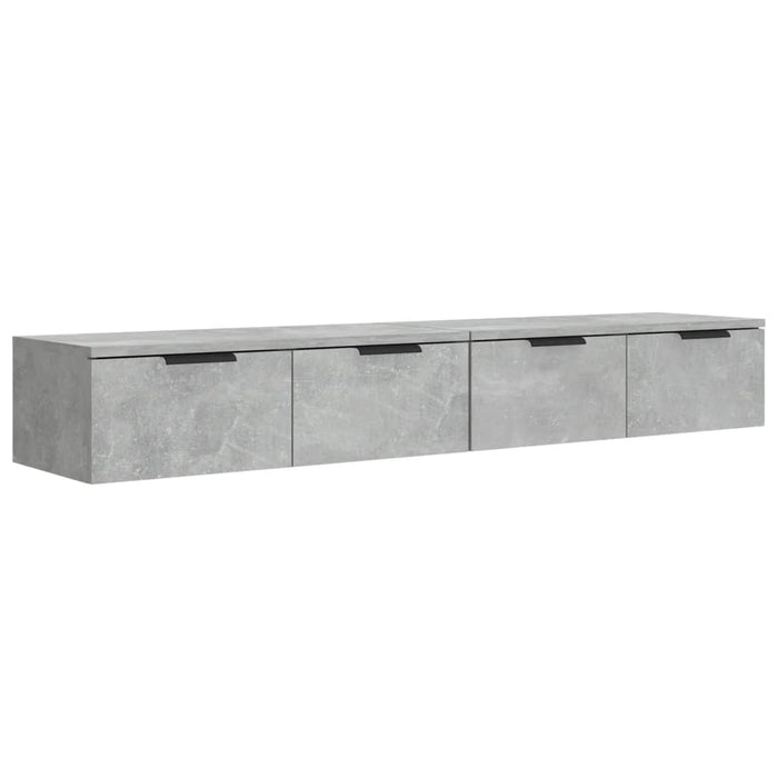 Wall Cabinets 2 pcs Concrete Grey 68x30x20 cm Engineered Wood