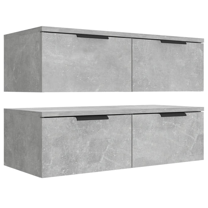 Wall Cabinets 2 pcs Concrete Grey 68x30x20 cm Engineered Wood