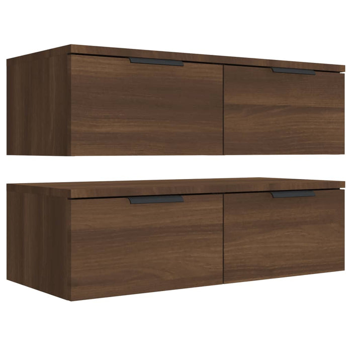 Wall Cabinets 2 pcs Brown Oak 68x30x20 cm Engineered Wood