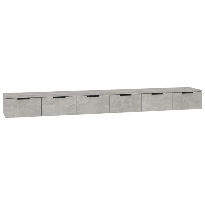 Wall Cabinets 2 pcs Concrete Grey 102x30x20 cm Engineered Wood