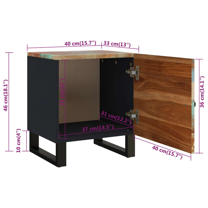 Bedside Cabinet 40x33x46 cm Solid Wood Reclaimed