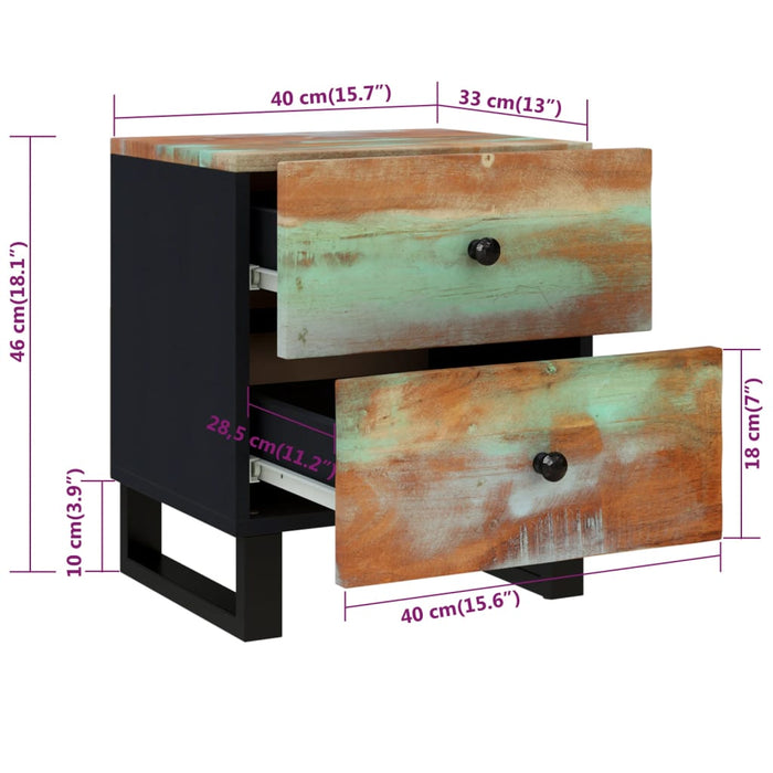 Bedside Cabinet 40x33x46 cm Solid Wood Reclaimed