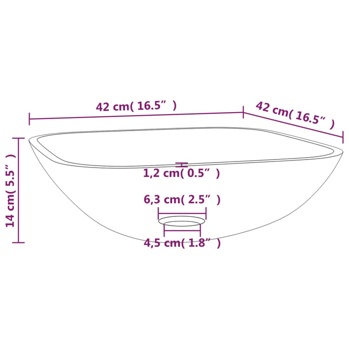 Lavoar Sticla 42x42x14 cm Transparent