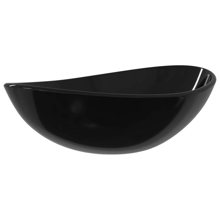 Basin Tempered Glass 54.5x35x15.5 cm Black