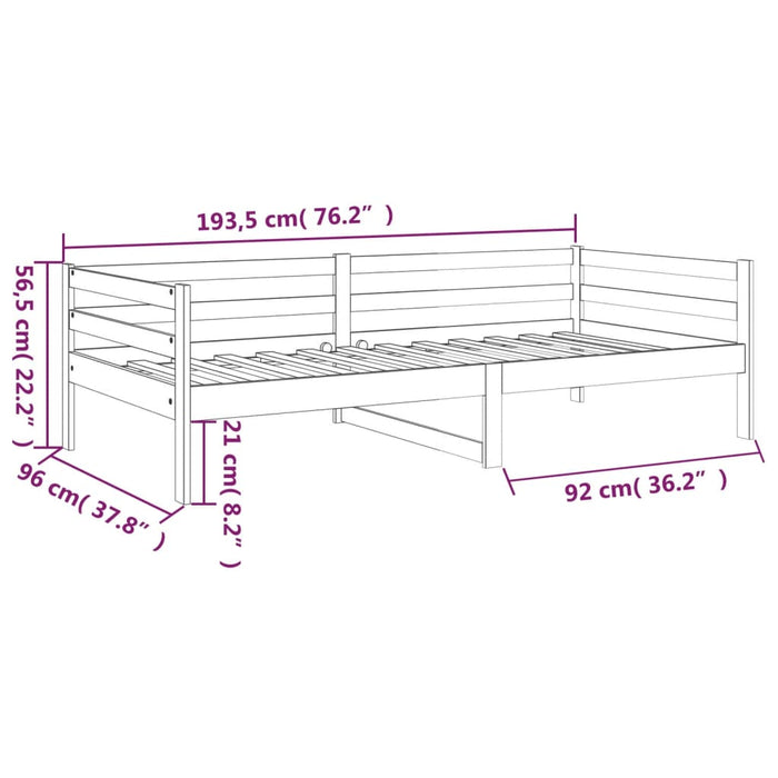 Day Bed without Mattress Honey Brown 90x190cm Solid Wood Pine