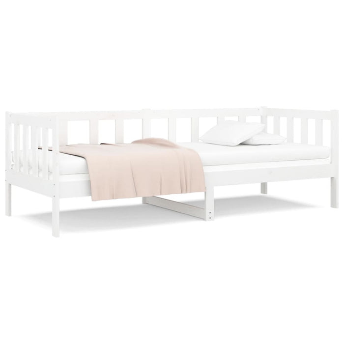 Day Bed without Mattress White 90x190cm Solid Wood Pine