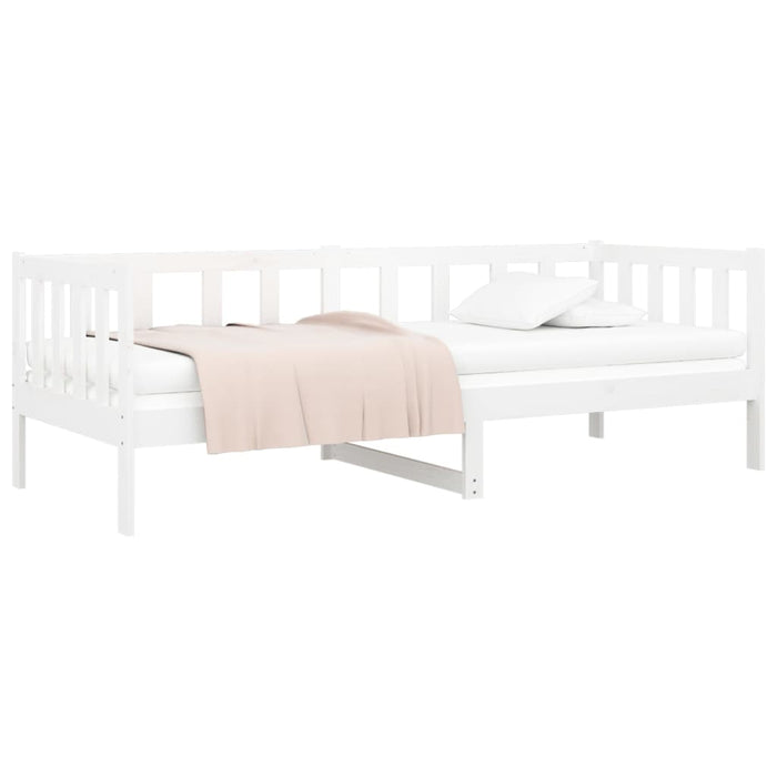 Day Bed without Mattress White 90x190cm Solid Wood Pine