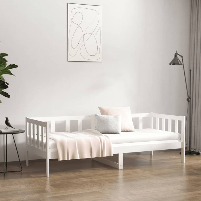 Day Bed without Mattress White 90x190cm Solid Wood Pine