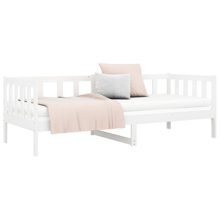 Day Bed without Mattress White 90x190cm Solid Wood Pine