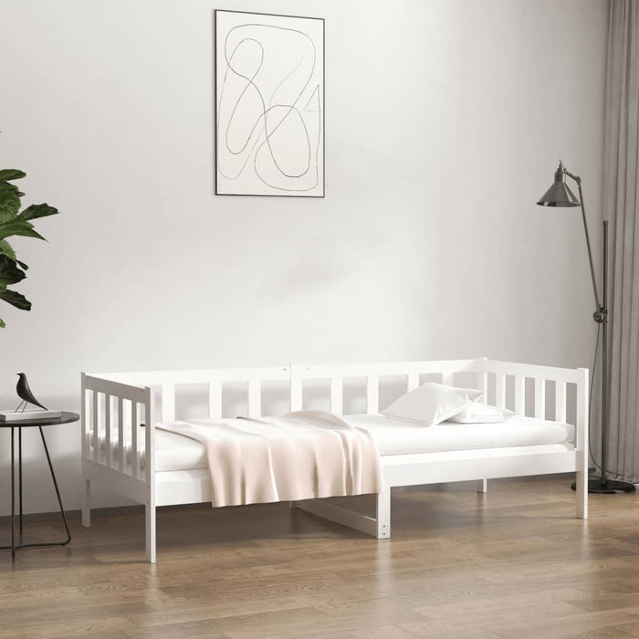 Day Bed without Mattress White 90x190cm Solid Wood Pine