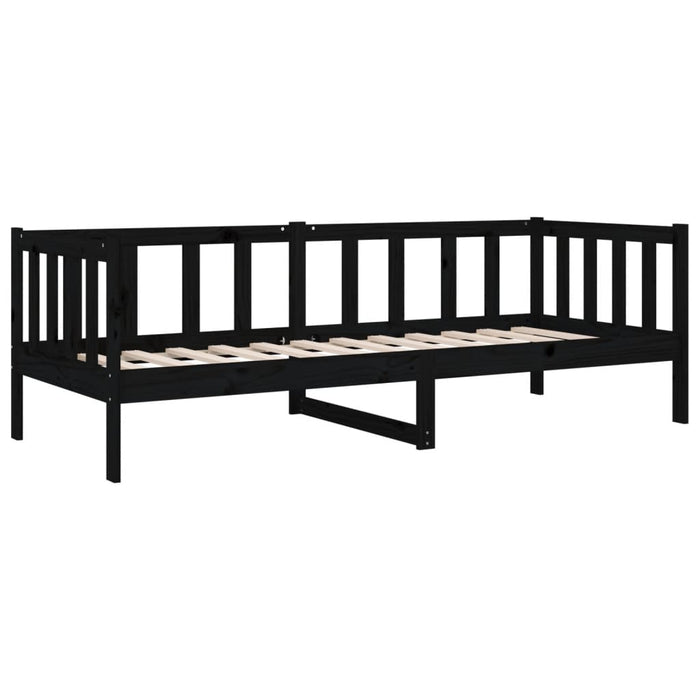 Day Bed without Mattress Black 90x190cm Solid Wood Pine