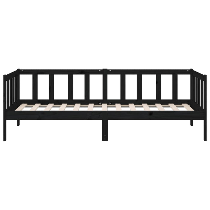 Day Bed without Mattress Black 90x190cm Solid Wood Pine