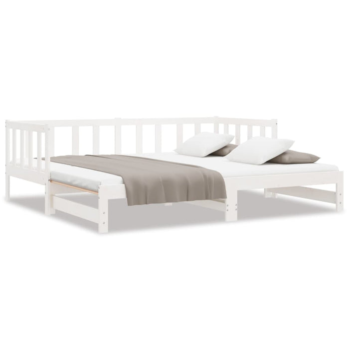 Pull-out Day Bed without Mattress White 2x(90x190)cm