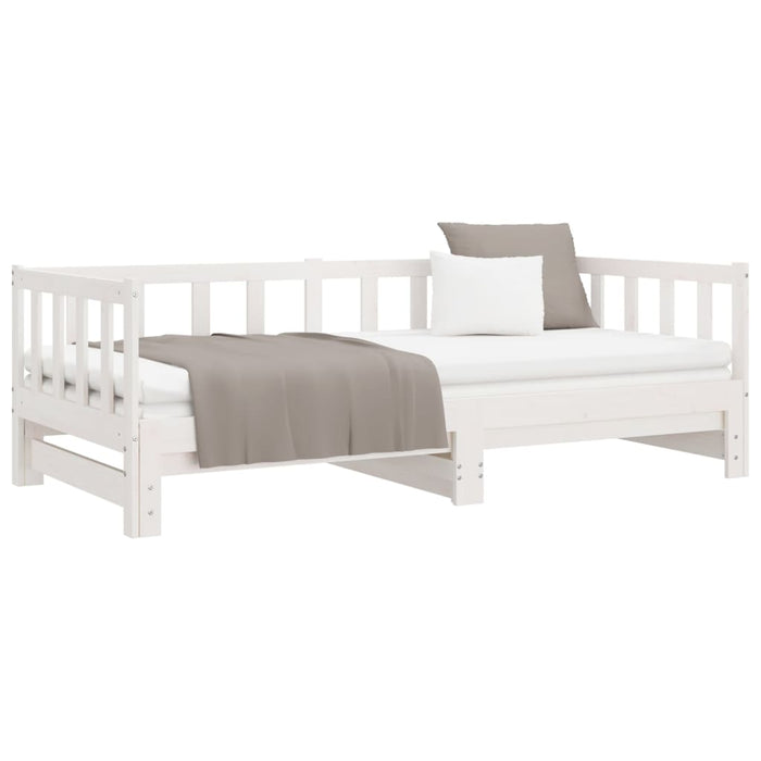 Pull-out Day Bed without Mattress White 2x(90x190)cm