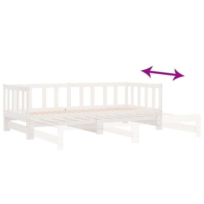 Pull-out Day Bed without Mattress White 2x(90x190)cm