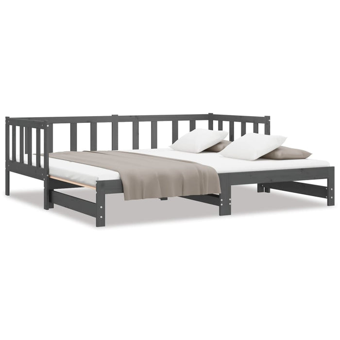 Pull-out Day Bed without Mattress Grey 2x(90x190)cm