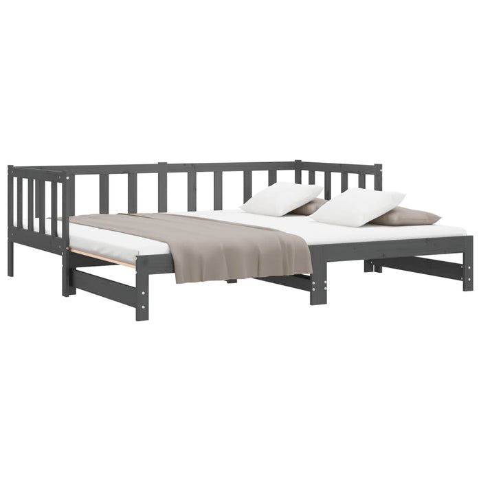 Pull-out Day Bed without Mattress Grey 2x(90x190)cm