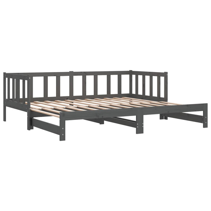 Pull-out Day Bed without Mattress Grey 2x(90x190)cm