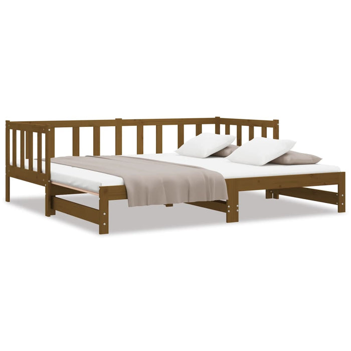 Pull-out Day Bed without Mattress Honey Brown 2x(90x190)cm