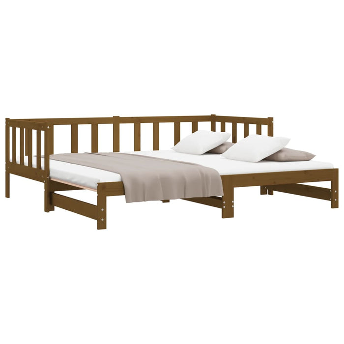 Pull-out Day Bed without Mattress Honey Brown 2x(90x190)cm