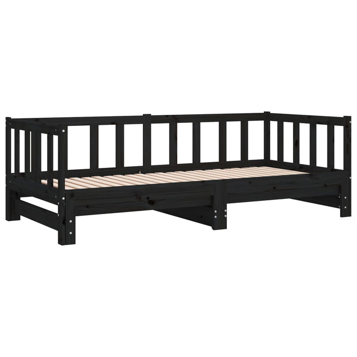 Pull-out Day Bed without Mattress Black 2x(90x190)cm