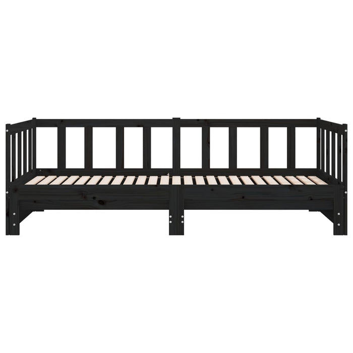 Pull-out Day Bed without Mattress Black 2x(90x190)cm