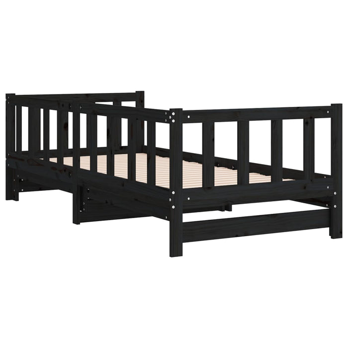 Pull-out Day Bed without Mattress Black 2x(90x190)cm