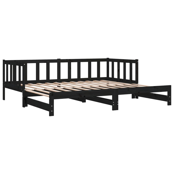 Pull-out Day Bed without Mattress Black 2x(90x190)cm