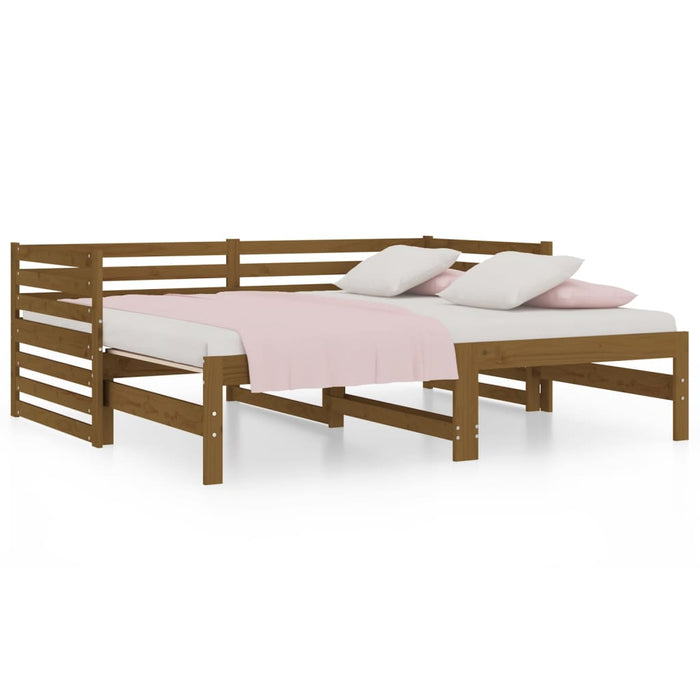 Pull-out Day Bed without Mattress Honey Brown 2x(90x190)cm