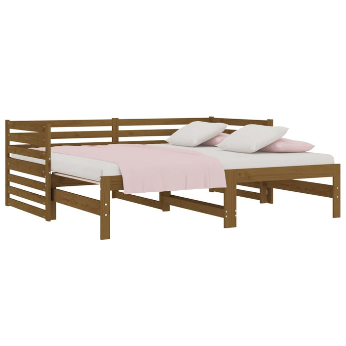 Pull-out Day Bed without Mattress Honey Brown 2x(90x190)cm