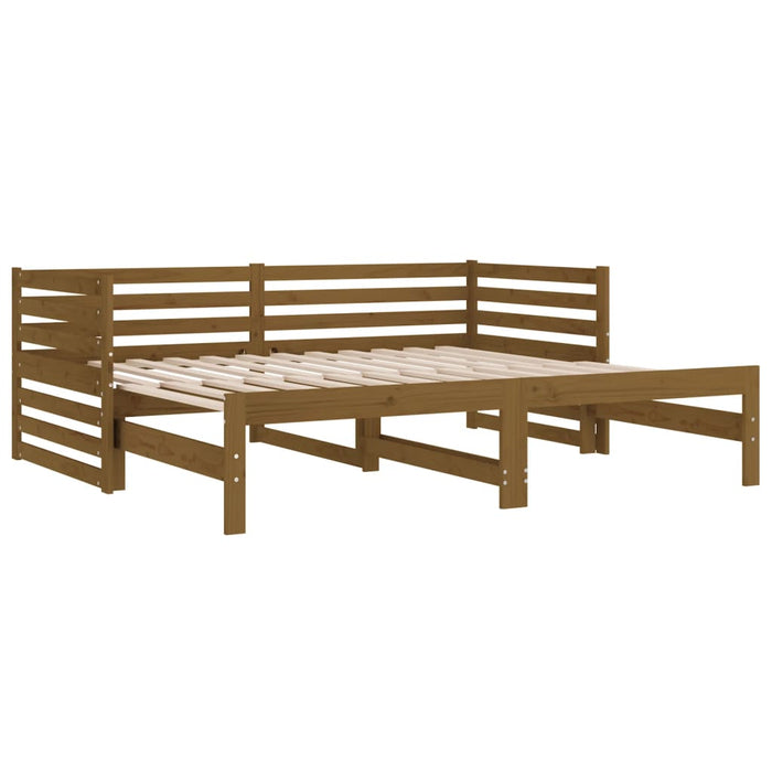 Pull-out Day Bed without Mattress Honey Brown 2x(90x190)cm