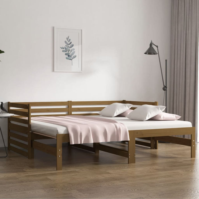 Pull-out Day Bed without Mattress Honey Brown 2x(90x190)cm