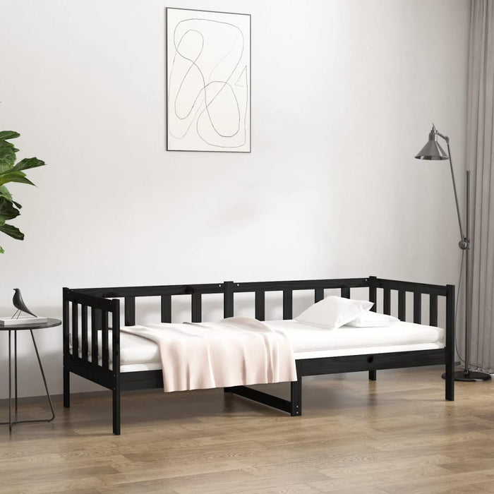 Day Bed without Mattress Black 80x200cm Solid Wood Pine