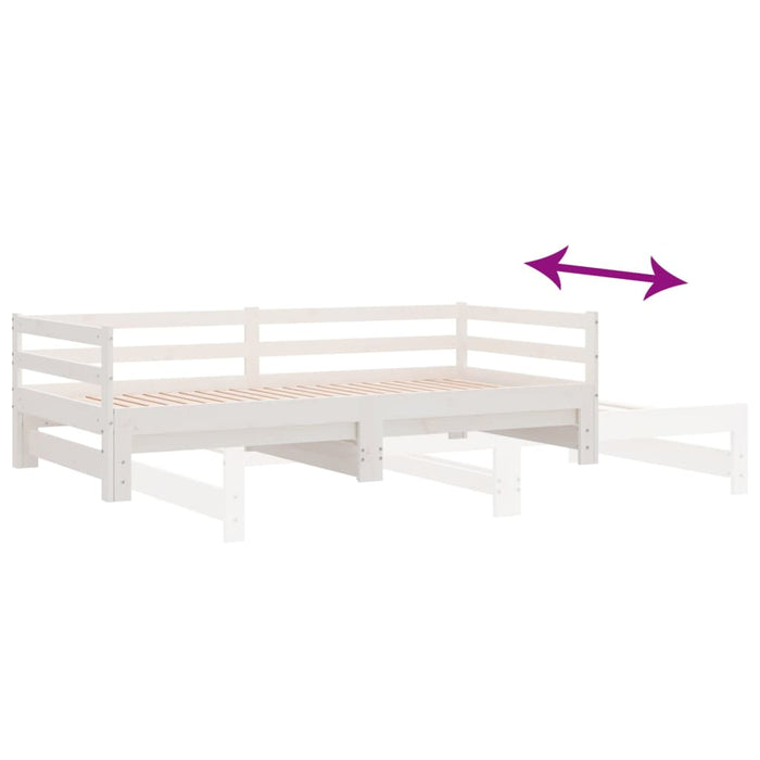 Pull-out Day Bed without Mattress White 80x200 cm