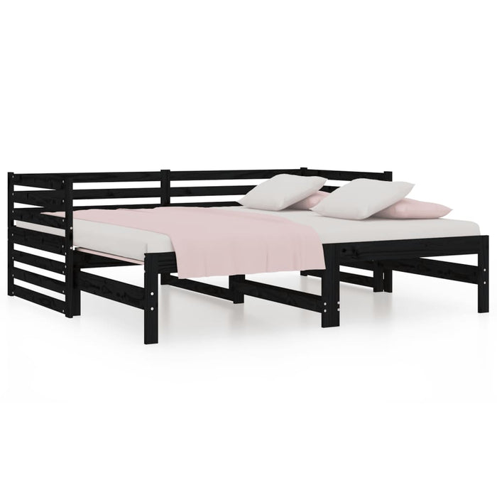 Pull-out Day Bed without Mattress Black 2x(80x200)cm