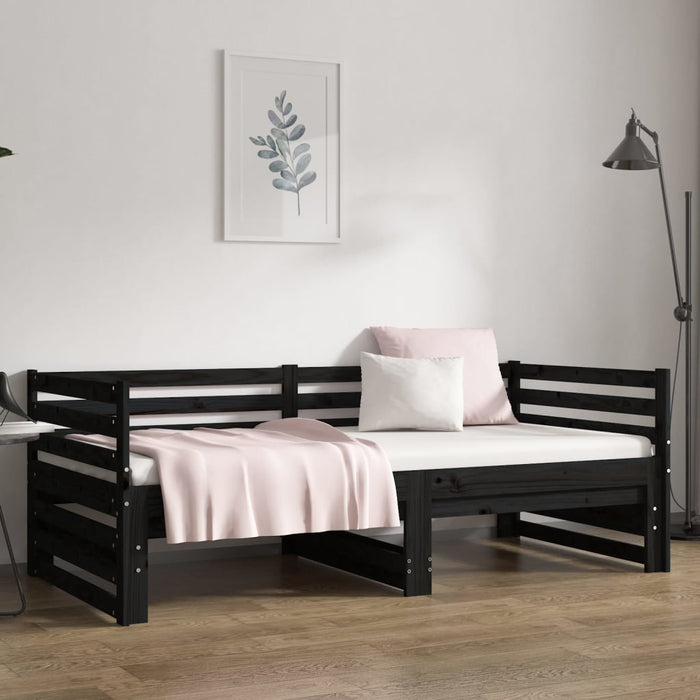 Pull-out Day Bed without Mattress Black 2x(80x200)cm