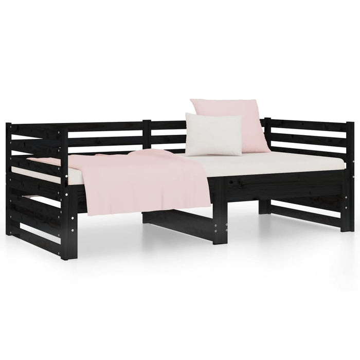 Pull-out Day Bed without Mattress Black 2x(80x200)cm