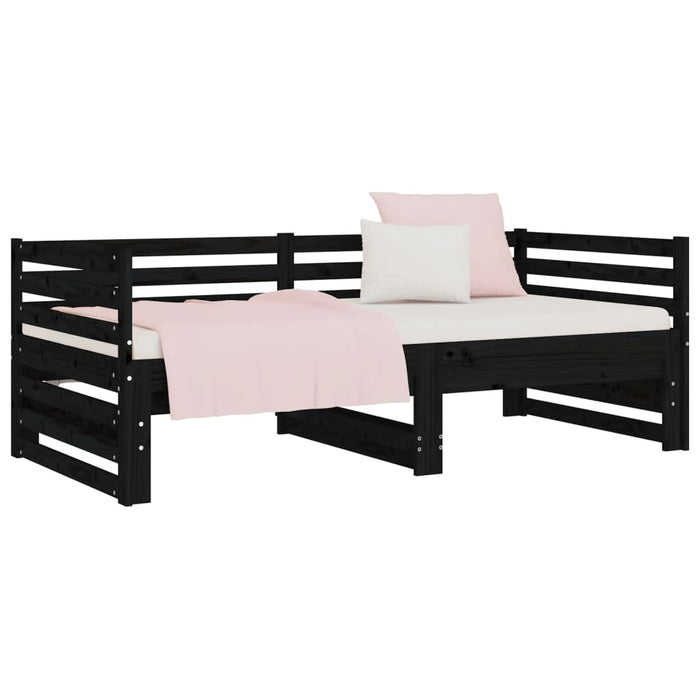 Pull-out Day Bed without Mattress Black 2x(80x200)cm