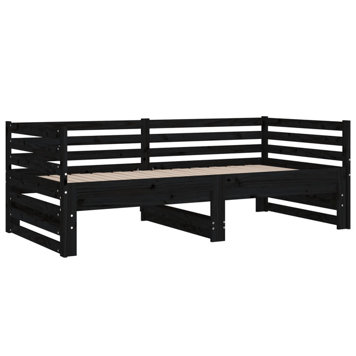 Pull-out Day Bed without Mattress Black 2x(80x200)cm