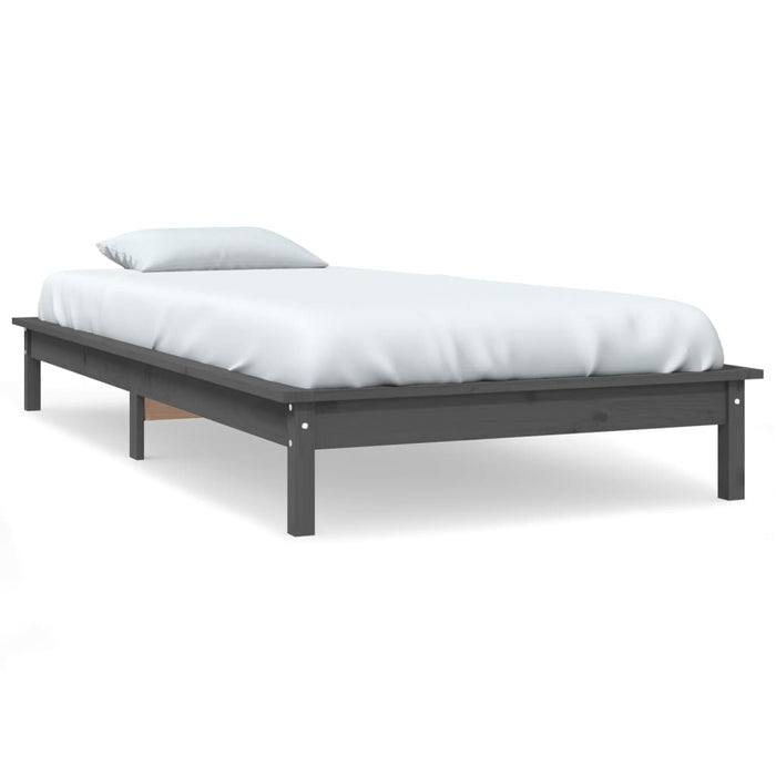 820528 vidaXL Bed Frame without Mattress Grey 90x200 cm Solid Wood