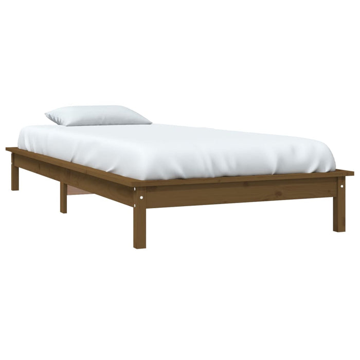 Bed Frame without Mattress Honey Brown 90x200 cm Solid Wood