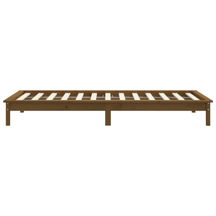 Bed Frame without Mattress Honey Brown 90x200 cm Solid Wood