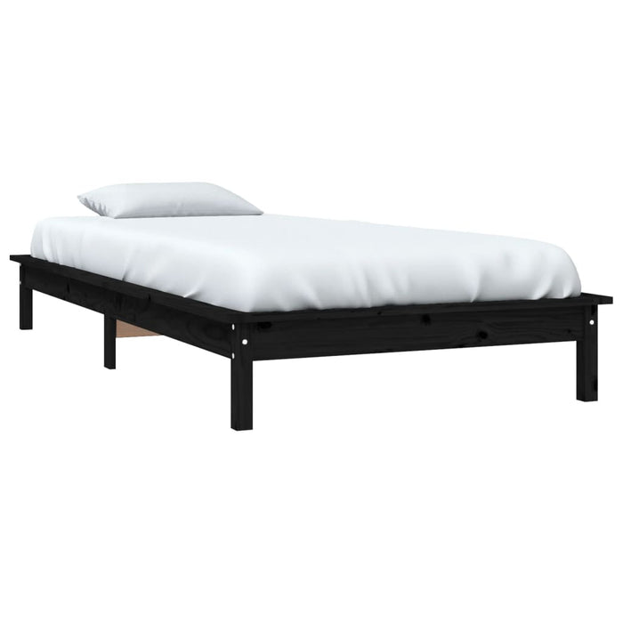 820530 vidaXL Bed Frame without Mattress Black 90x200 cm Solid Wood