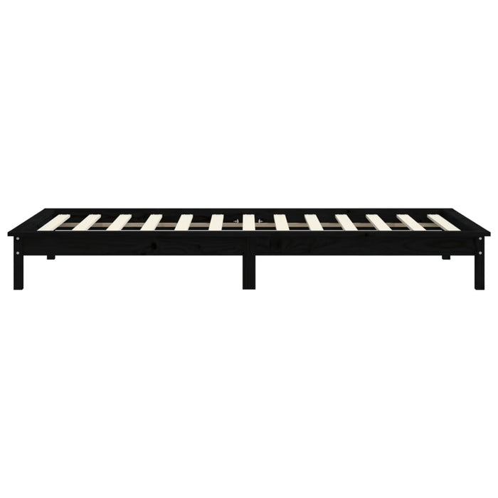 820530 vidaXL Bed Frame without Mattress Black 90x200 cm Solid Wood