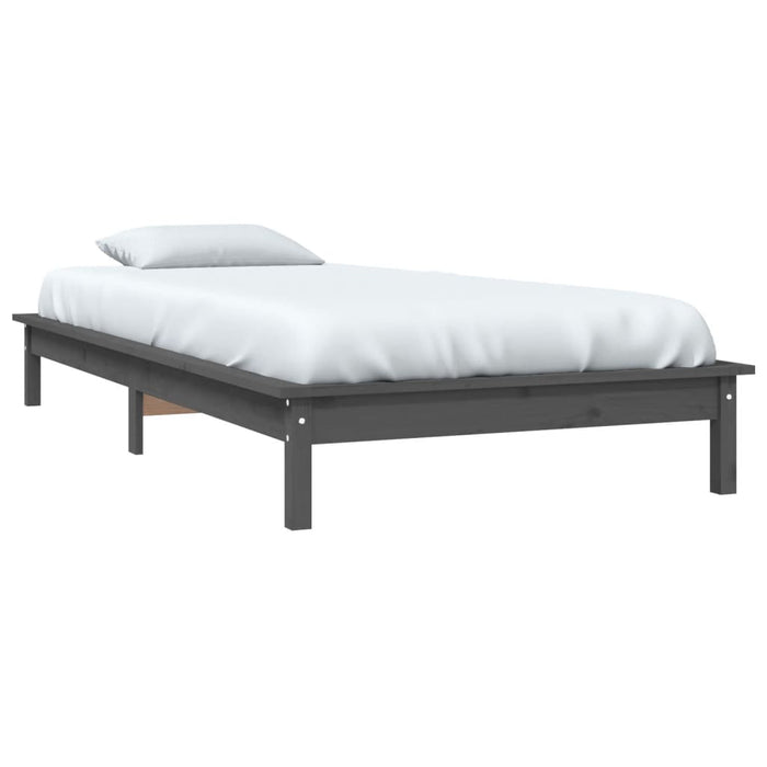 820533 vidaXL Bed Frame without Mattress Grey 100x200 cm Solid Wood