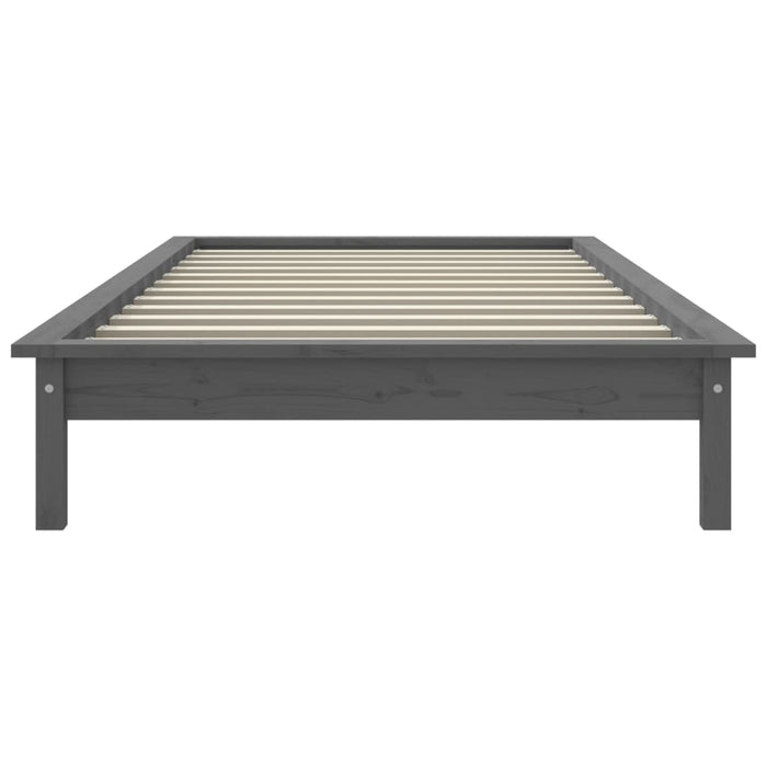 820533 vidaXL Bed Frame without Mattress Grey 100x200 cm Solid Wood