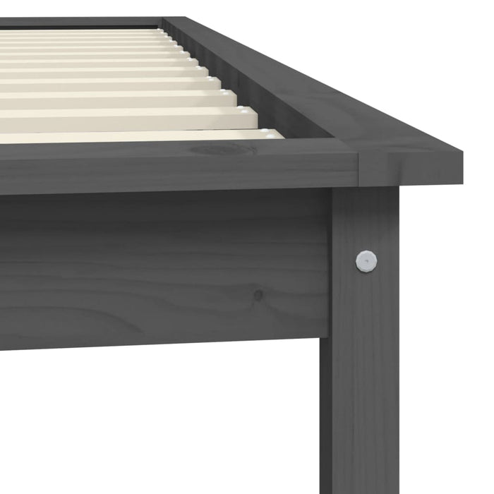 820533 vidaXL Bed Frame without Mattress Grey 100x200 cm Solid Wood