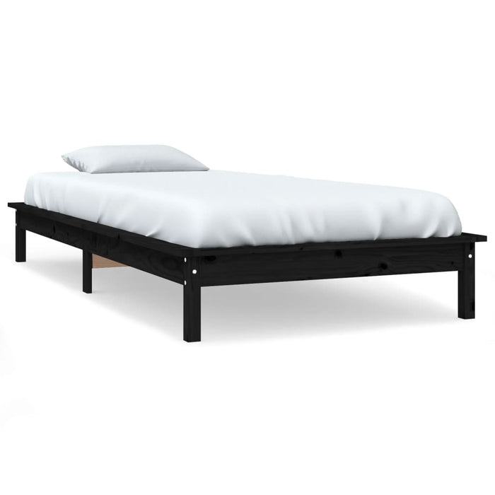 820535 vidaXL Bed Frame without Mattress Black 100x200 cm Solid Wood