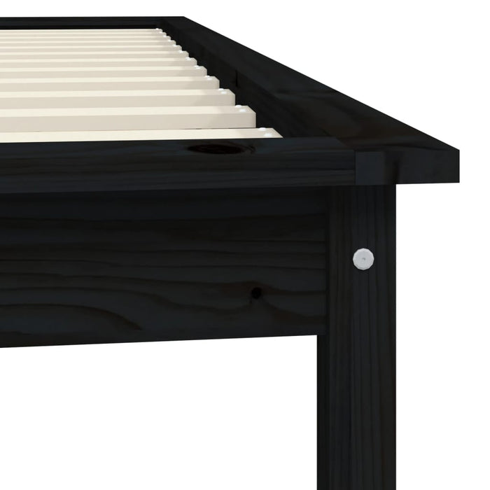 820535 vidaXL Bed Frame without Mattress Black 100x200 cm Solid Wood