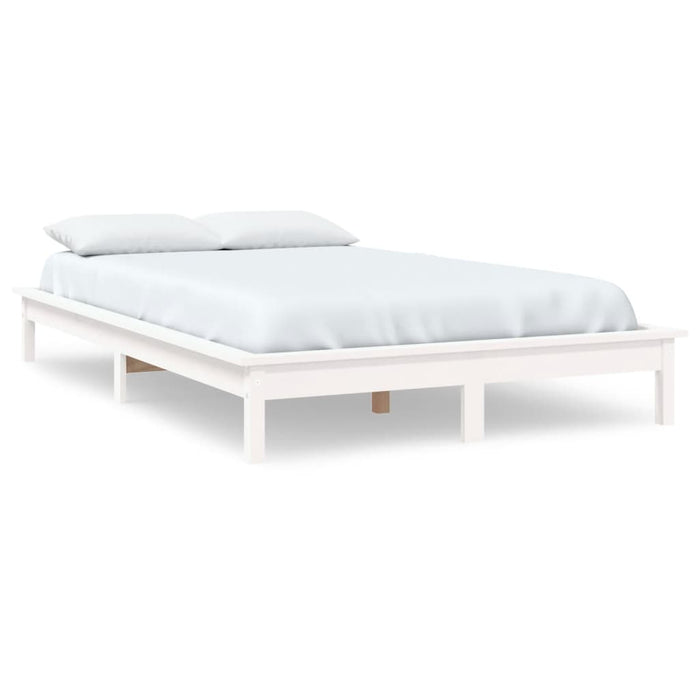 820537 vidaXL Bed Frame without Mattress White 120x200 cm Solid Wood